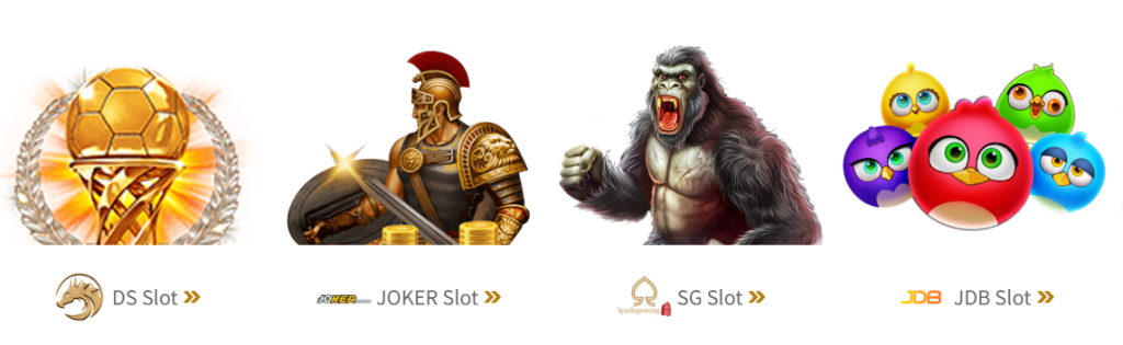Popular online slot games at OFA168 Malaysia including DS Slot, JOKER Slot, SG Slot, and JDB Slot with vibrant graphics and characters"